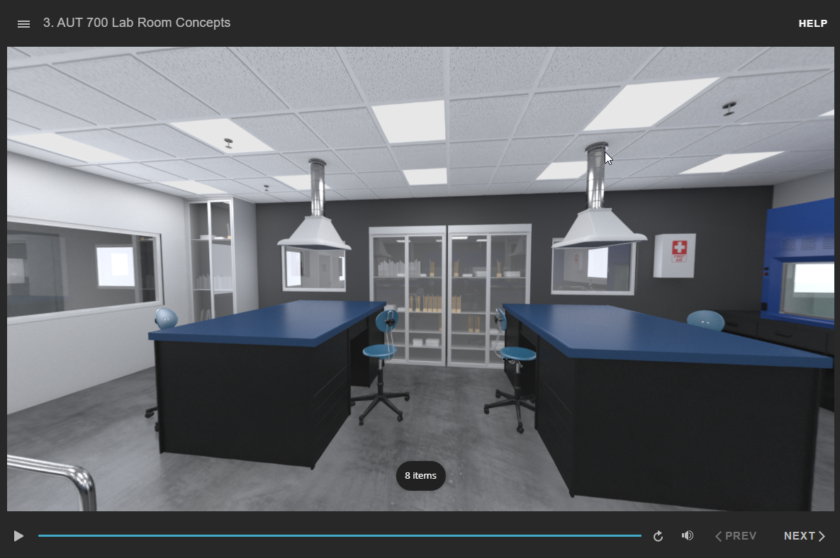 3D model of a critical environment lab room