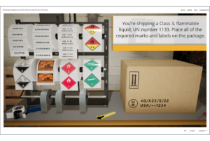 3D rendering of a shipping packing station