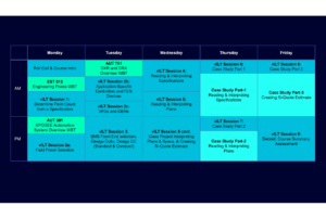 Week long schedule for a vILT course